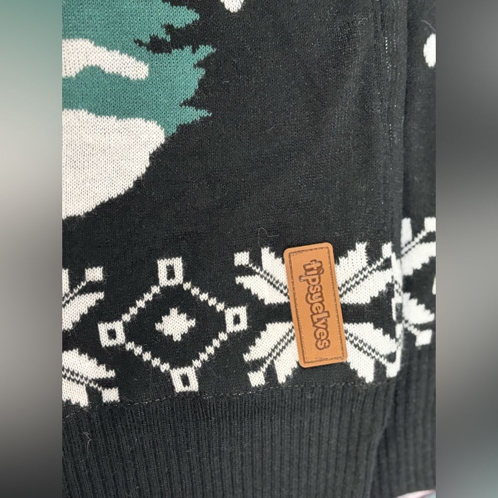 Tipsy Elves Light Show Gingerbread House Fun Classic Cabincore Holiday Sweater L - Picture 6 of 13